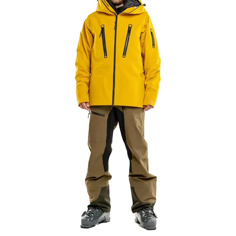 Men's Ski Shell Jacket — Yellow, worn full view