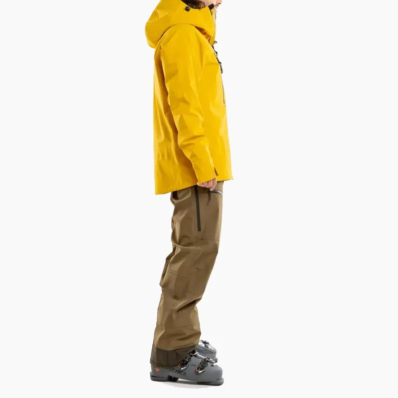 Men's Ski Shell Jacket — Yellow, worn side view