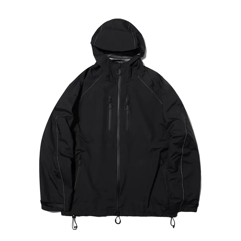Men's Technical Snow Jacket — Black, flat front view