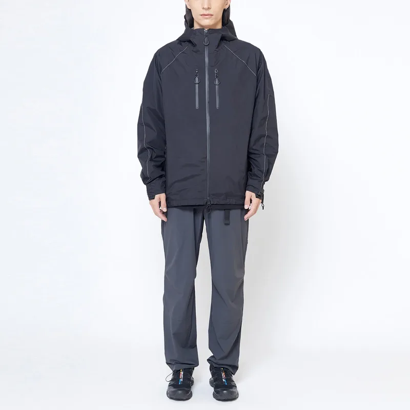 Men's Technical Snow Jacket — Black, worn full view