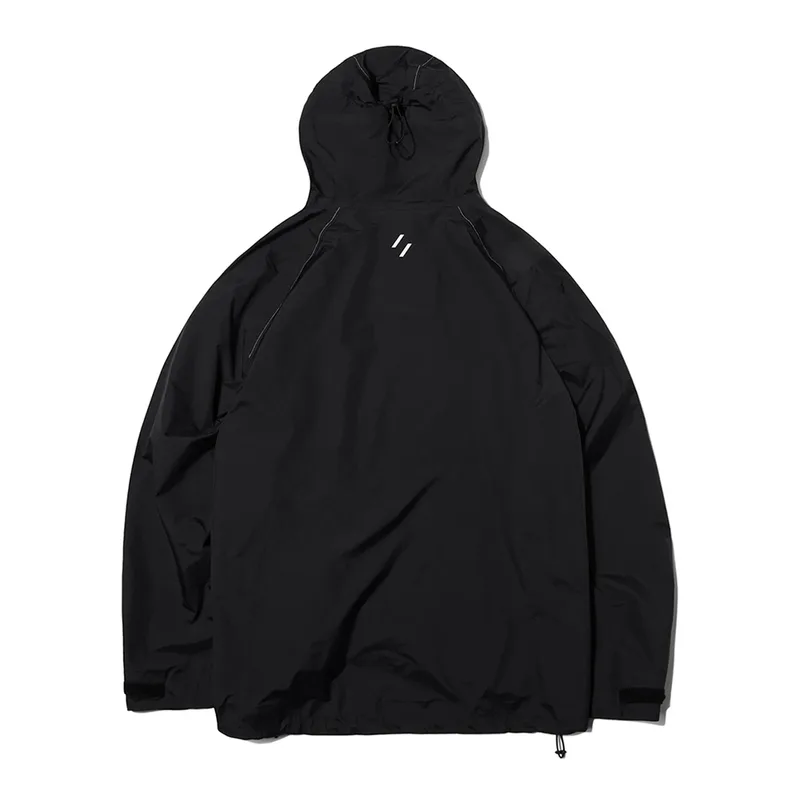 Men's Technical Snow Jacket — Black, flat back view