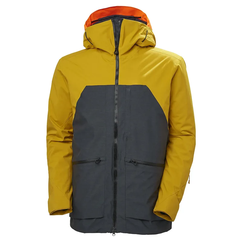 Men's Colour-Block Snowboard Jacket — 3 Colourways — Golden, front view