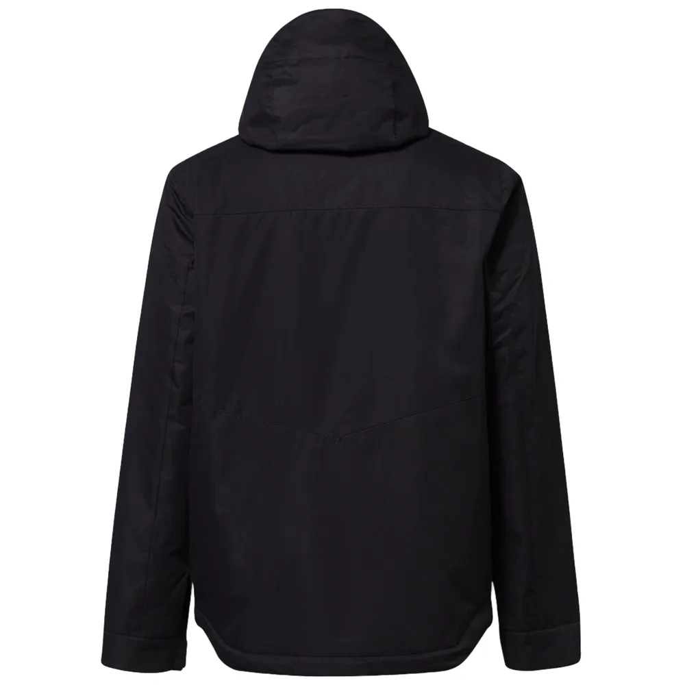 Men's Snowboard Jacket — Black & Olive — Black, back view