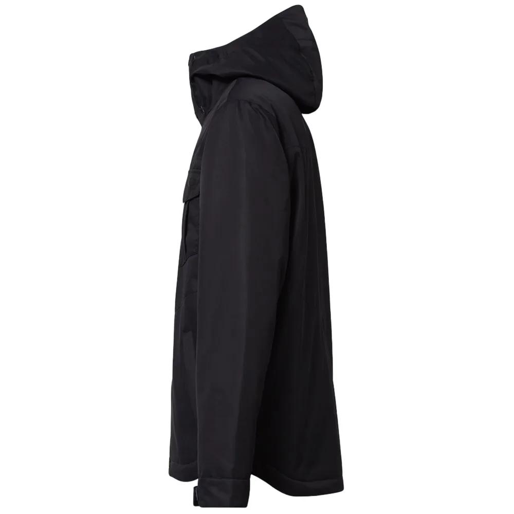 Men's Snowboard Jacket — Black & Olive — Black, side view