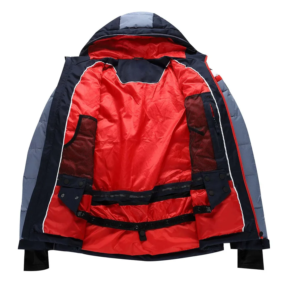 Men's Snowboard Jacket — Slate Blue — Slate Blue — lining and snow skirt view