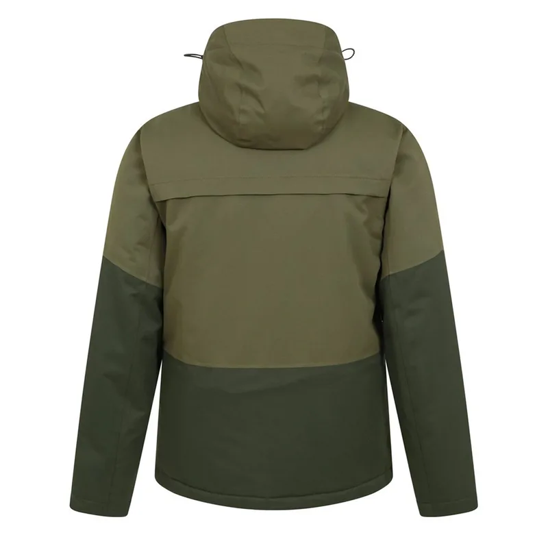 Men's Snowboard Shell Jacket — 3 Colourways — Khaki, back view