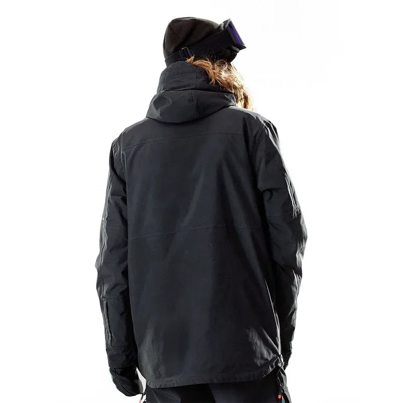 Men's Softshell Anorak Jacket — Black — Black, worn back view