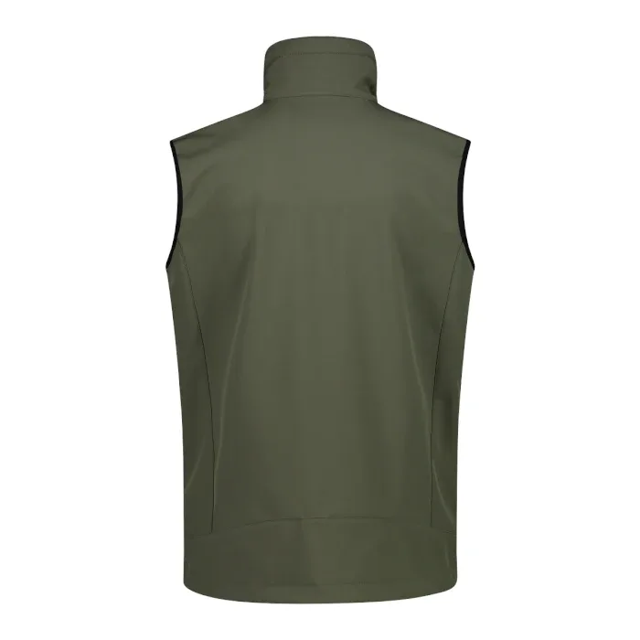 Men's Softshell Fleece Vest — 3 Colourways — Khaki, back view