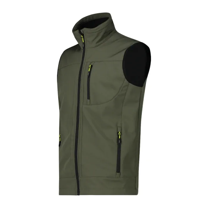 Men's Softshell Fleece Vest — 3 Colourways — Khaki, side view
