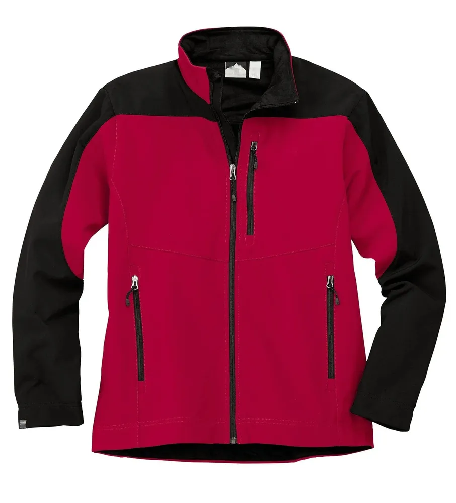 Men’s Softshell Jacket — 2 Colourways — Red & Black, front view
