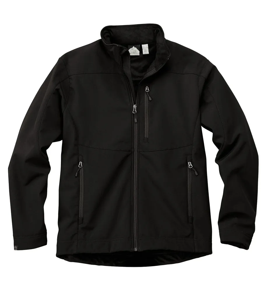 Men’s Softshell Jacket — 2 Colourways — Black, front view