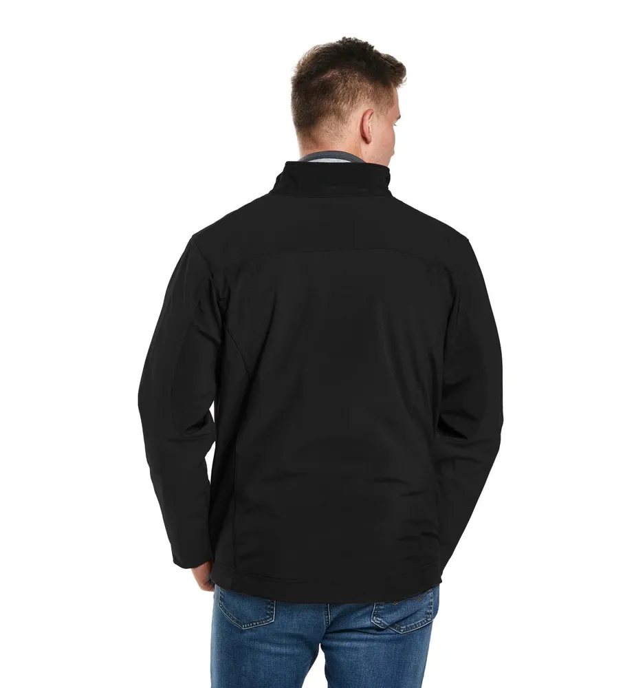Men’s Softshell Jacket — 2 Colourways — Black, model back view