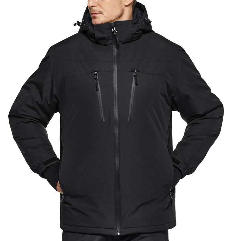 Men's Insulated Softshell Jacket — 3 Colourways — Black, worn front view