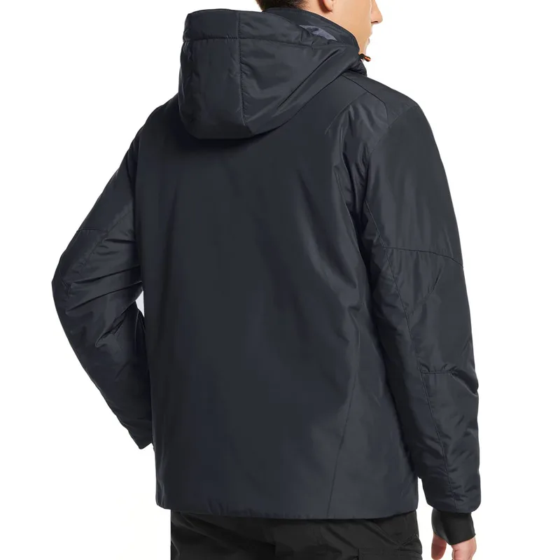 Men's Insulated Softshell Jacket — 3 Colourways — Black, worn back view