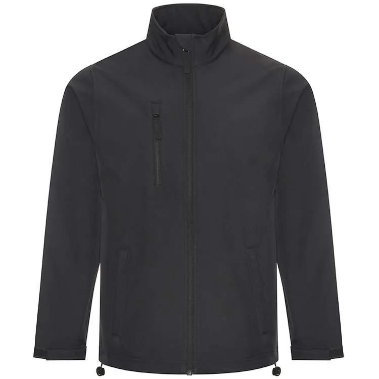 Men’s Softshell Jacket — Black & Navy — Black, front view