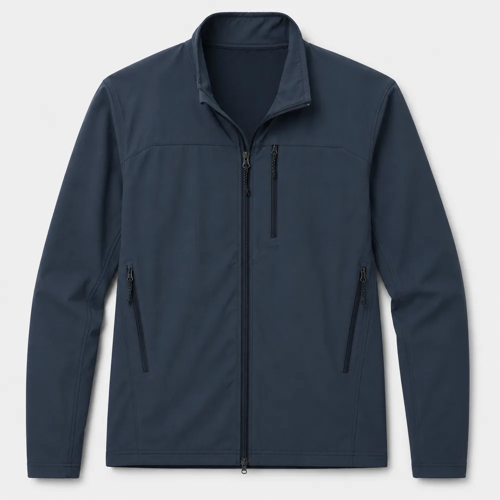 Men’s Softshell Jacket — Navy — Navy, front view