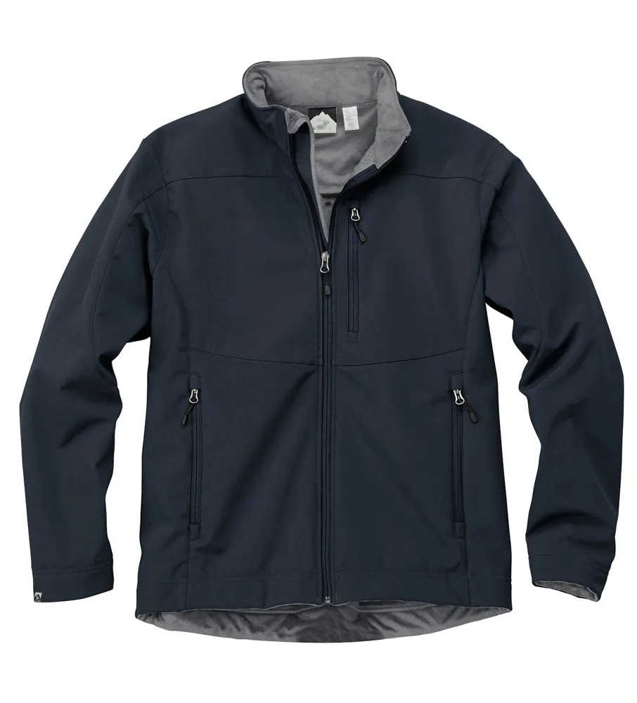 Men’s Softshell Jacket — Navy & Grey-Black — Navy, front view