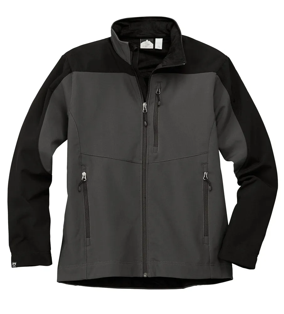 Men’s Softshell Jacket — Navy & Grey-Black — Grey & Black, front view