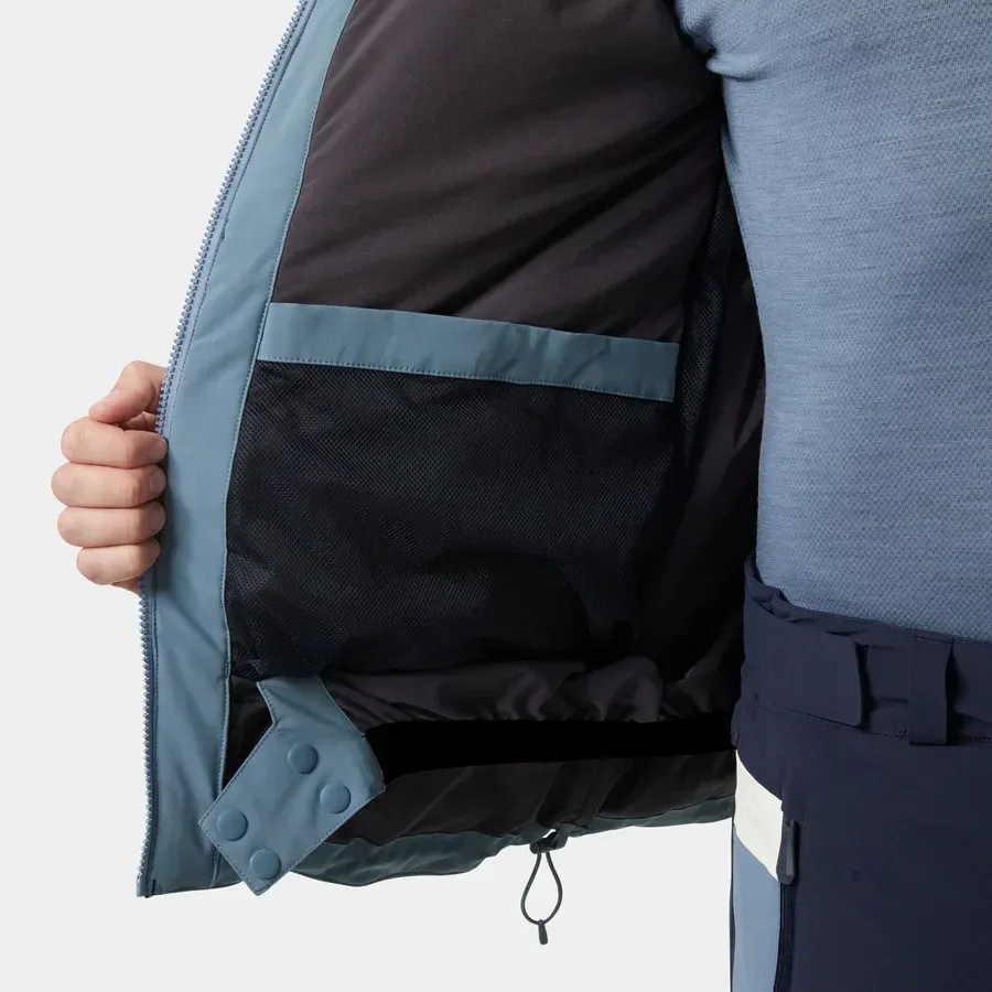Men’s Spring Ski Jacket — 2 Colourways — Slate Blue & Navy, inner mesh pocket detail