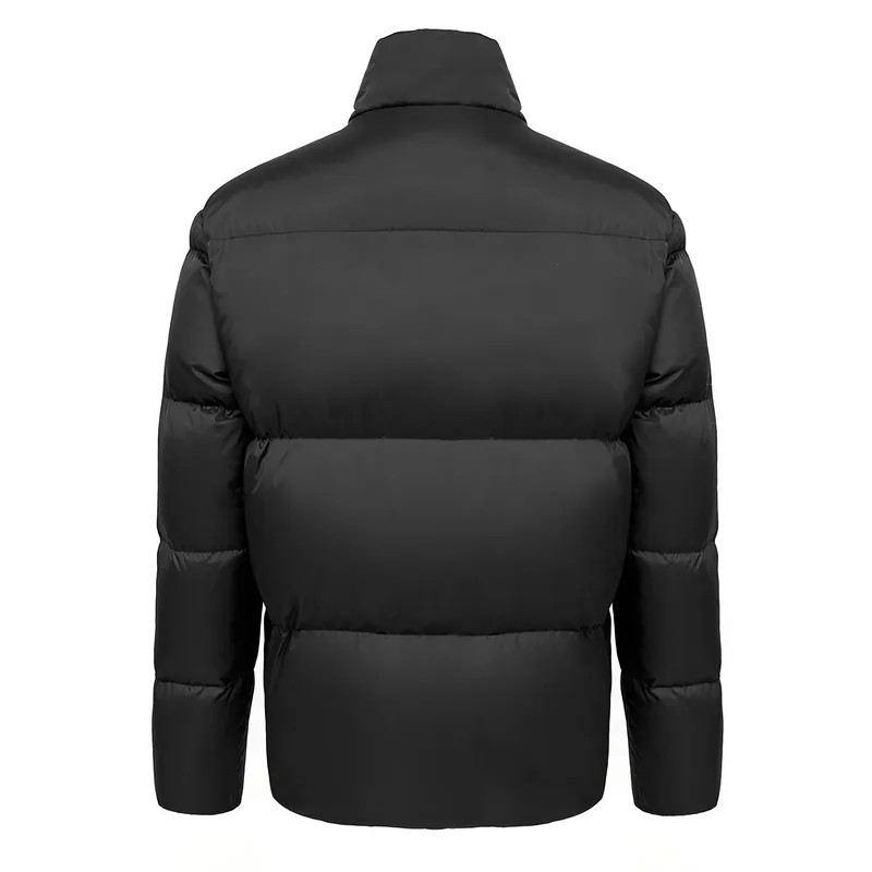 Men's Stand-Collar Down Jacket — 1 Colourway — Black, back view