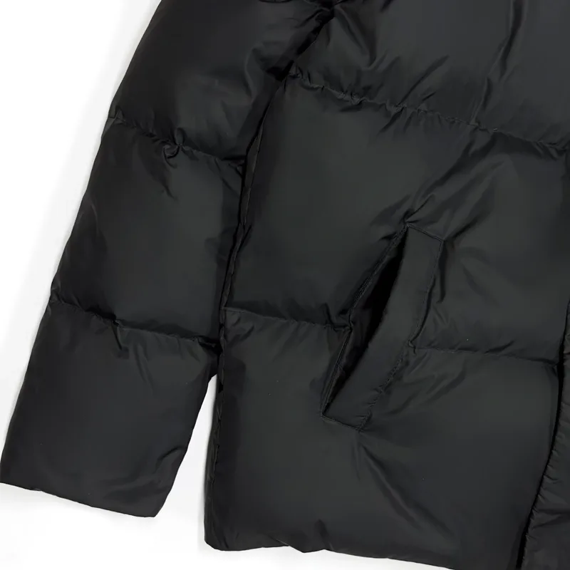 Men's Stand-Collar Down Jacket — 1 Colourway — Black, pocket and baffle detail