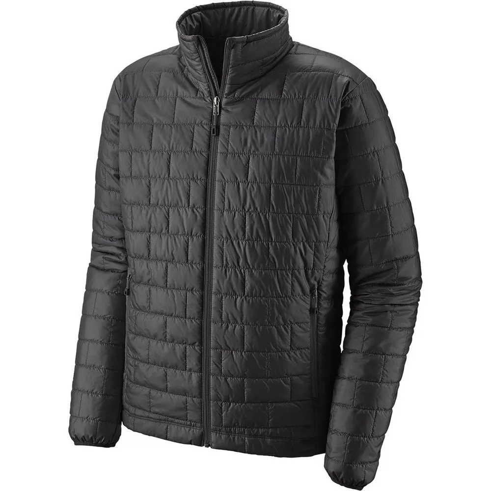 Men’s Stand-Collar Padded Jacket — 2 Colourways — Black, front view
