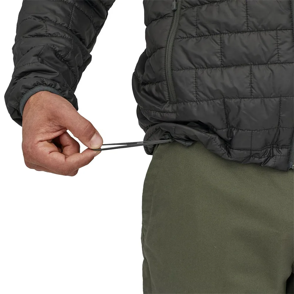 Men’s Stand-Collar Padded Jacket — 2 Colourways — Black, drawstring hem detail