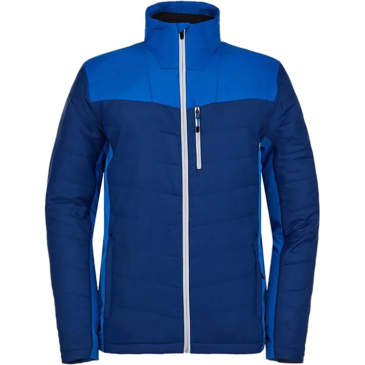 Men’s Stand-Collar Padded Jacket — Blue — Blue, front view