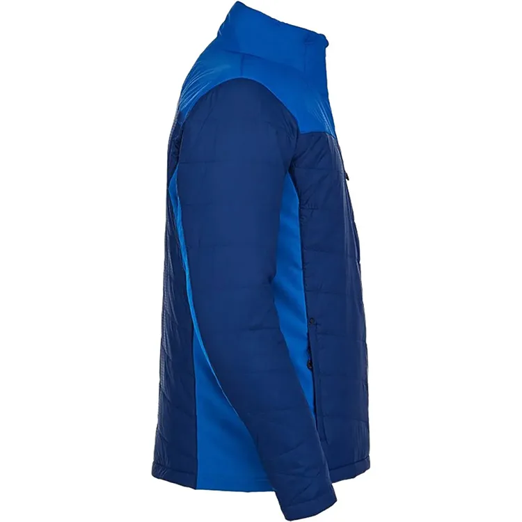 Men’s Stand-Collar Padded Jacket — Blue — Blue, side view