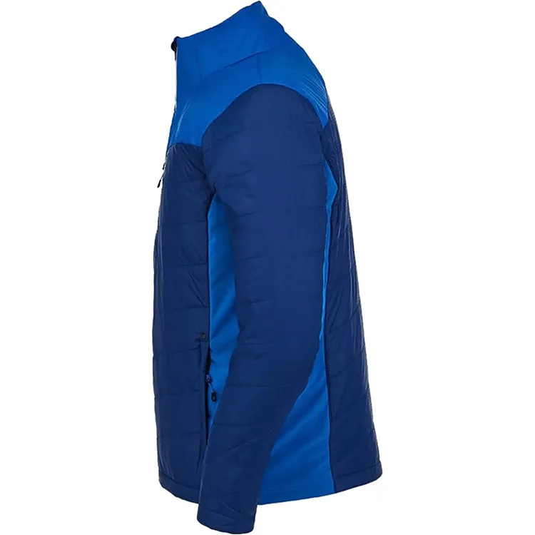Men’s Stand-Collar Padded Jacket — Blue — Blue, side view