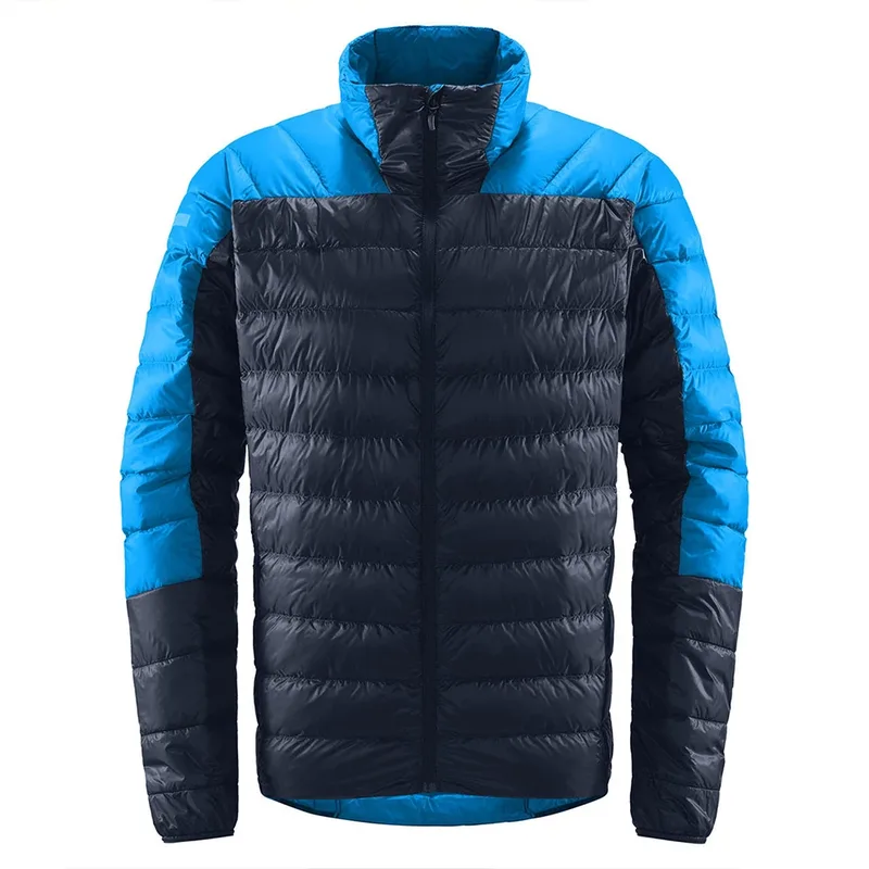 Men's Stand-Collar Puffer Jacket — 3 Colourways — Navy & Blue, ghost front view
