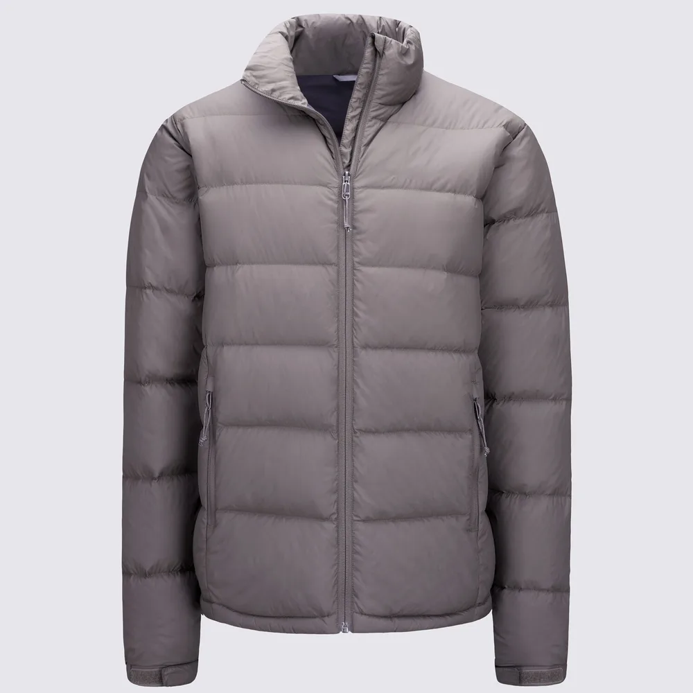 Men’s Stand-Collar Puffer Jacket — Grey — Grey, front view