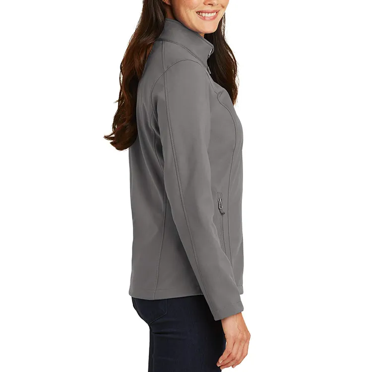 Men’s Stand-Collar Softshell Jacket — Blue & Grey — Grey, side view