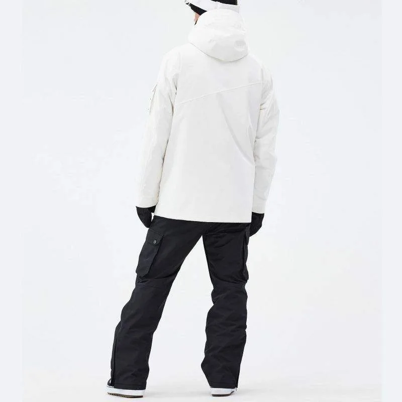 Men's Storm-Placket Ski Jacket — White — White, worn back view