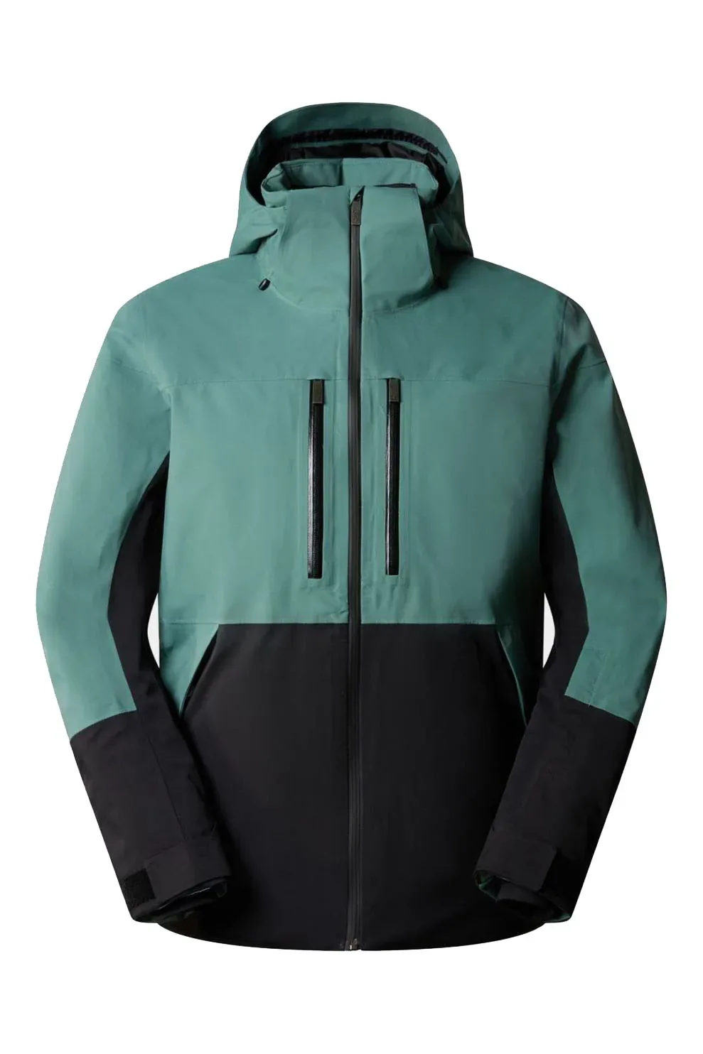 Men's Two-Piece Ski Suit — Green & Black — Green & Black, jacket front view