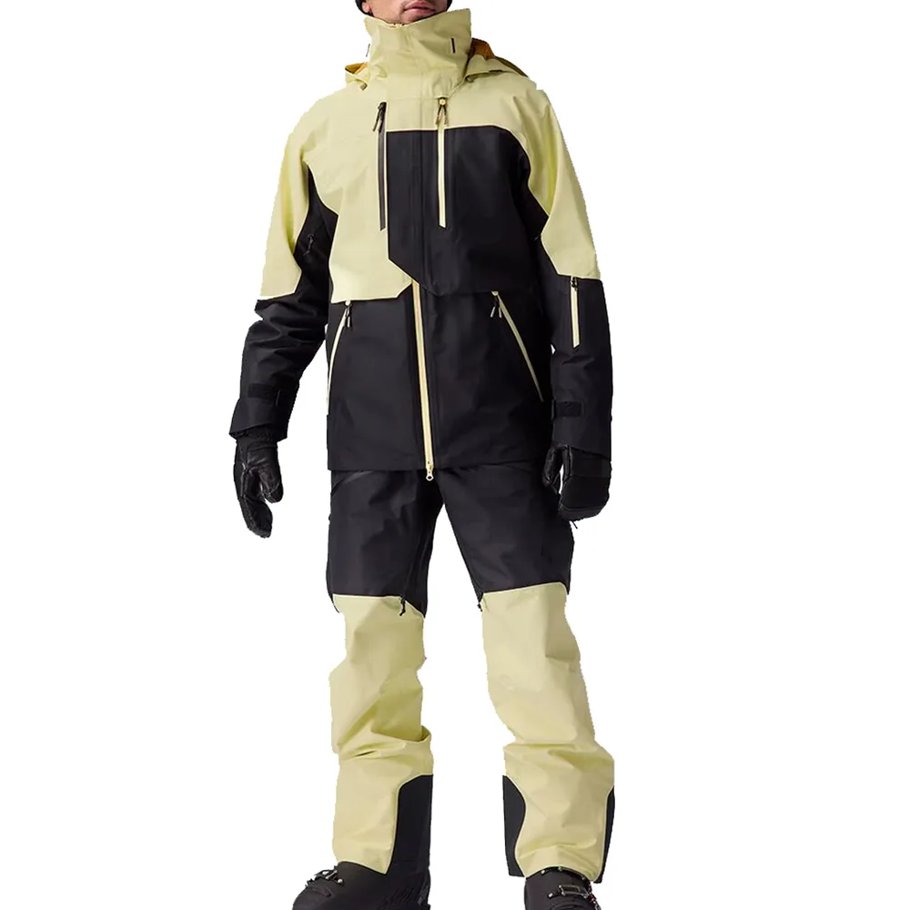 Men’s Two-Piece Ski Suit — Yellow & Black — Yellow/Black, front view