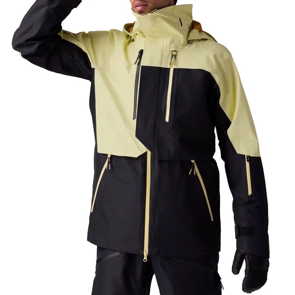 Men’s Two-Piece Ski Suit — Yellow & Black — Yellow/Black, front close view