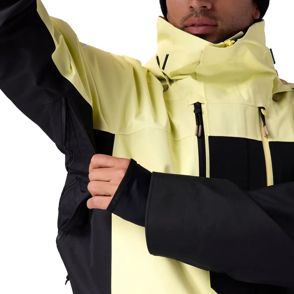 Men’s Two-Piece Ski Suit — Yellow & Black — Yellow/Black, underarm vent detail