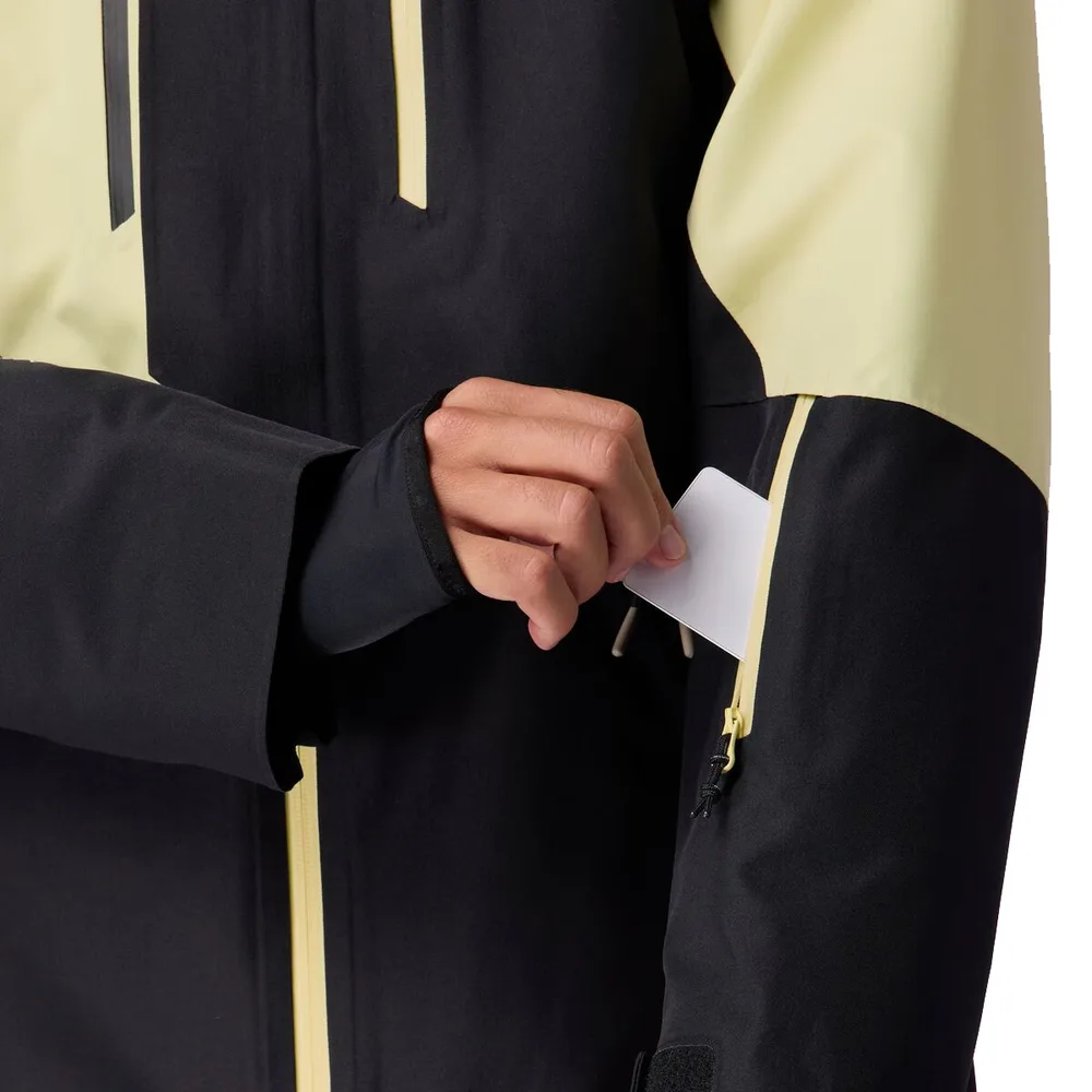 Men’s Two-Piece Ski Suit — Yellow & Black — Yellow/Black, chest pocket detail
