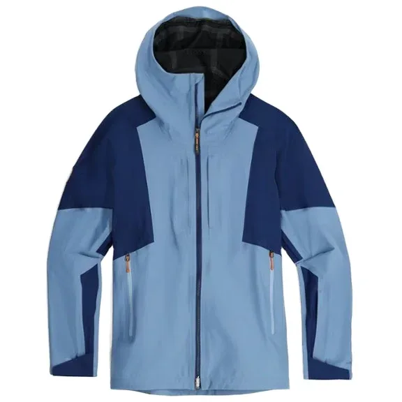 Men's Two-Tone Hardshell Jacket — Light Blue / Navy, front view