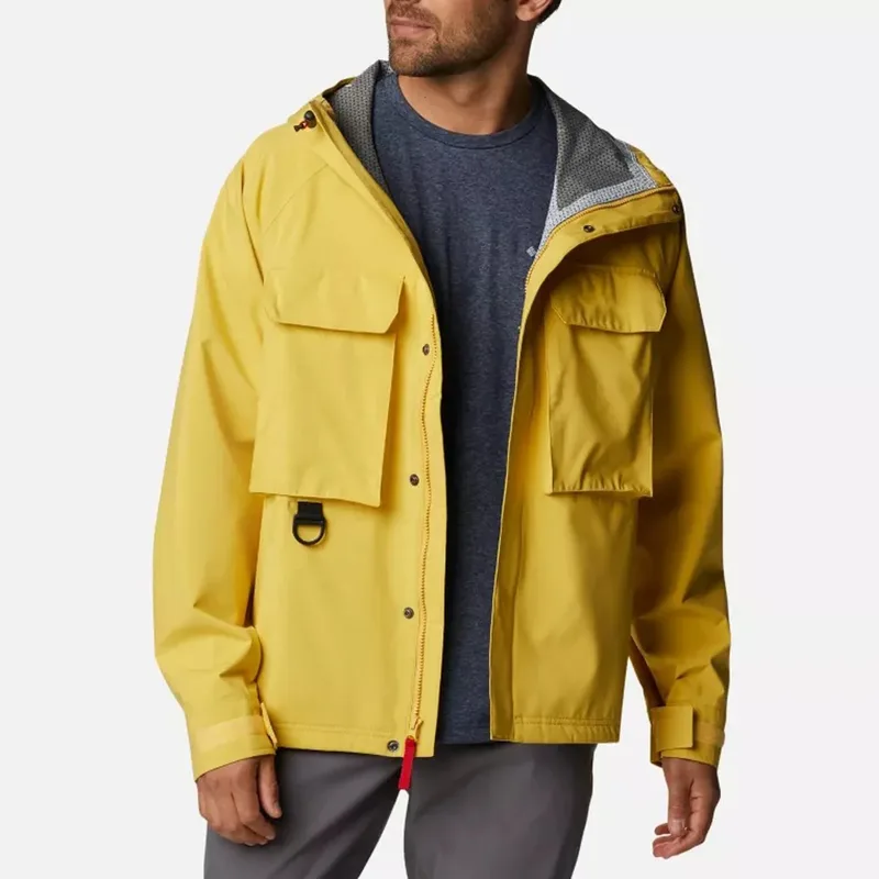 Men's Utility Hardshell Jacket — 2 Colourways — Yellow, open front view