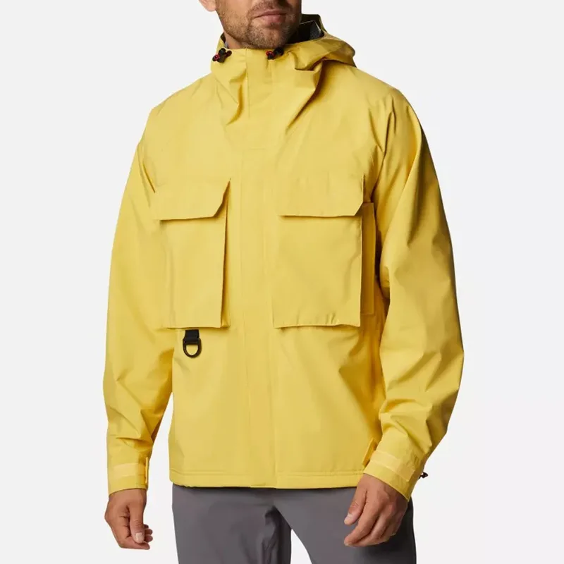 Men's Utility Hardshell Jacket — 2 Colourways — Yellow/Grey, front view