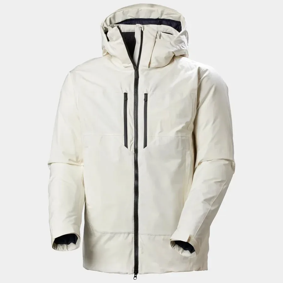 Men's Ski Jacket — White — White, front view