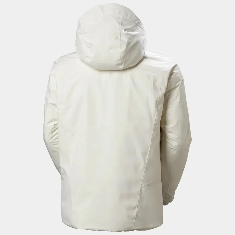 Men's Ski Jacket — White — White, back view