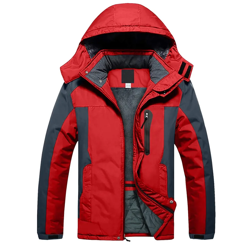 Men's Fleece-Lined Softshell Jacket — 4 Colourways — Red, open front view