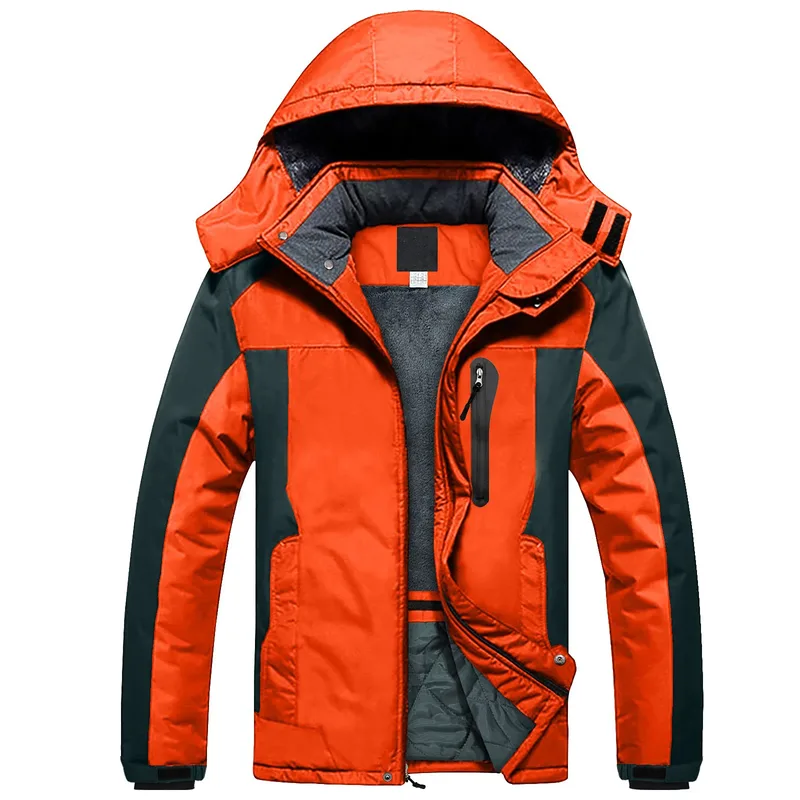 Men's Fleece-Lined Softshell Jacket — 4 Colourways — Orange, open front view