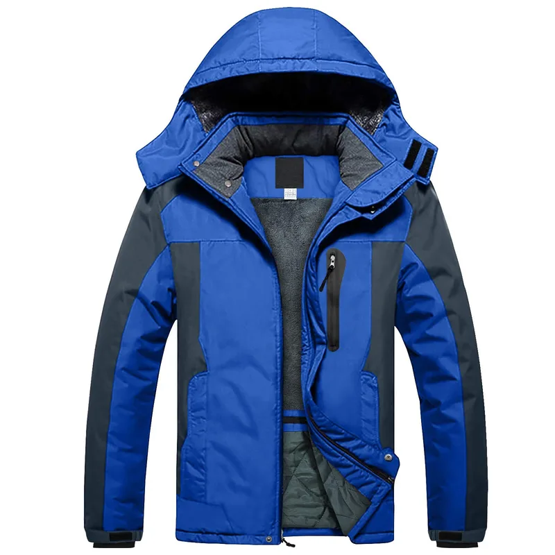 Men's Fleece-Lined Softshell Jacket — 4 Colourways — Blue, open front view