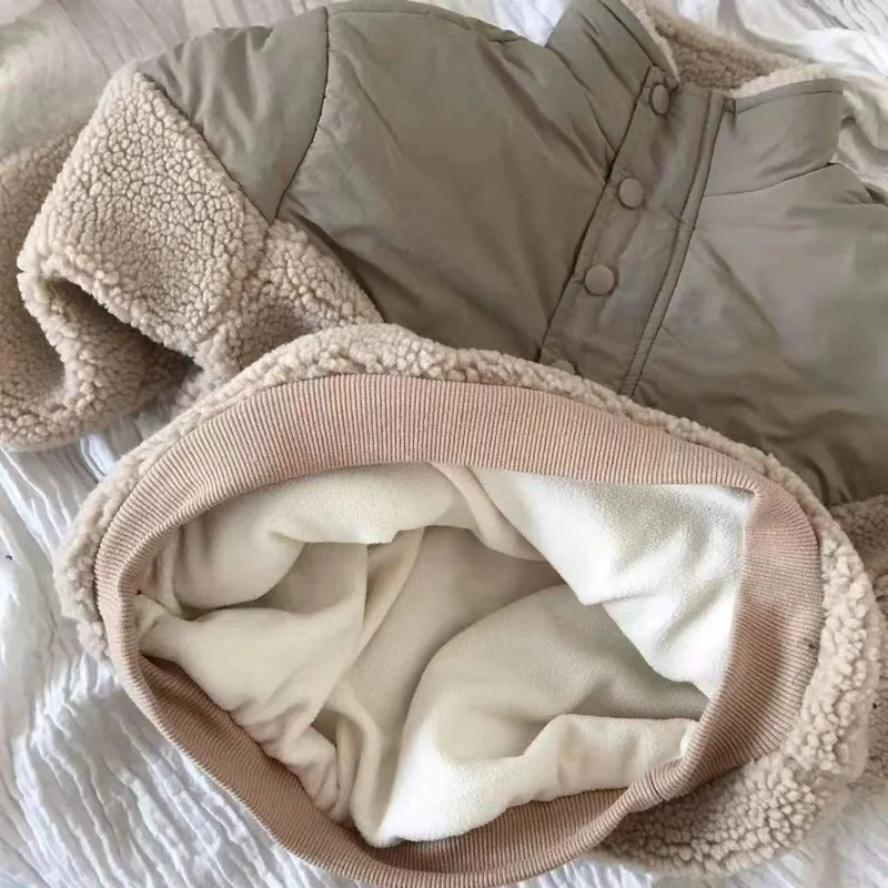 Toddler Boucle Splice Jacket — 2 Styles — Sage & Cream — Style A, lining detail