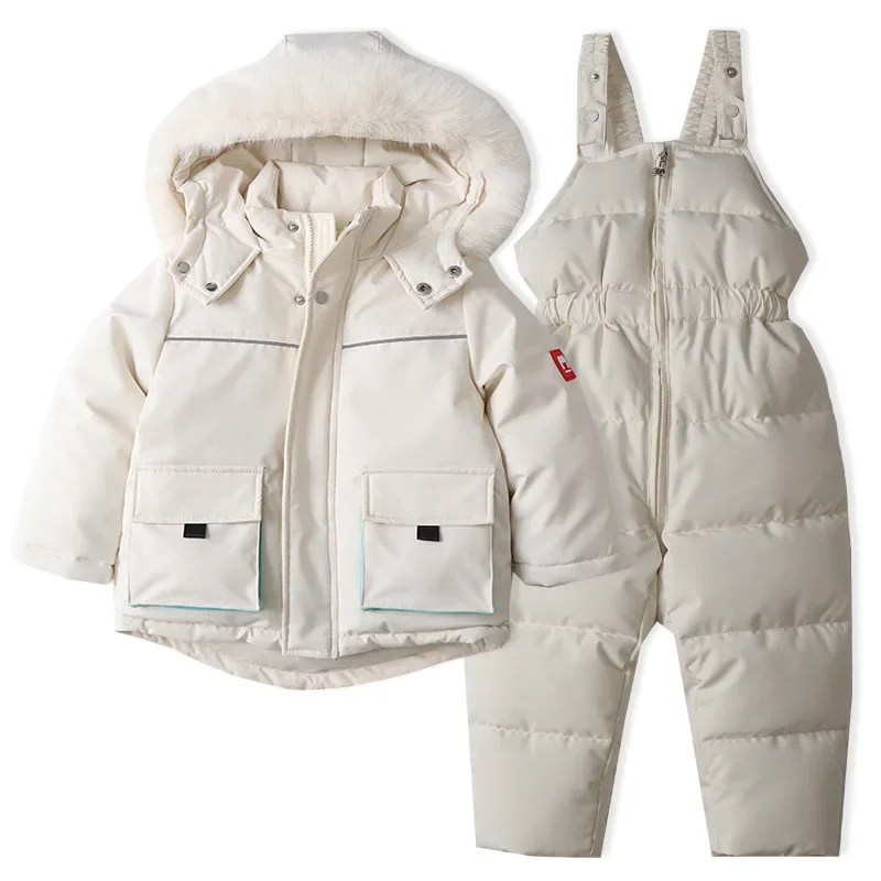 Toddlers' mix and match ski set — White, jacket & bib pants