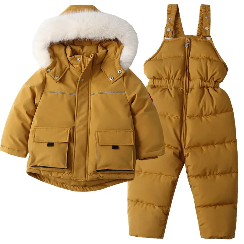 Toddlers' mix and match ski set — Yellow, jacket & bib pants